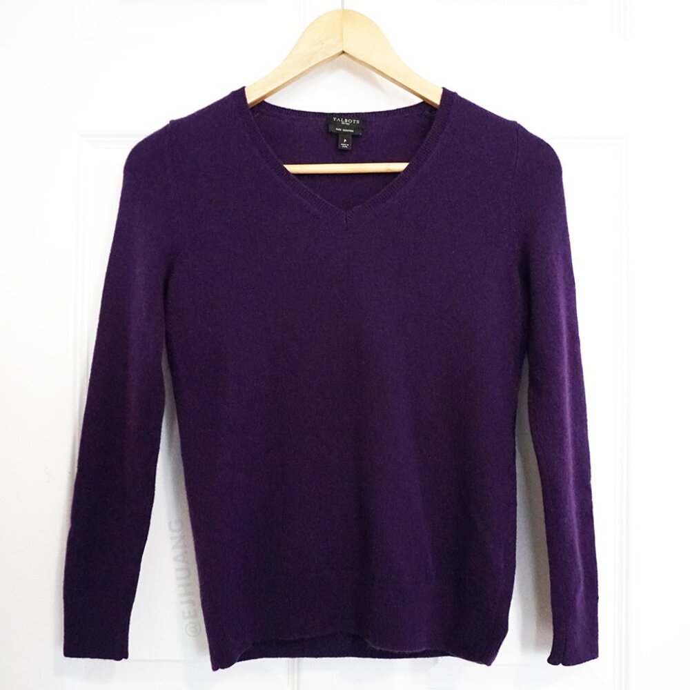 Talbots 100% Pure Cashmere Petite V-Neck Sweater